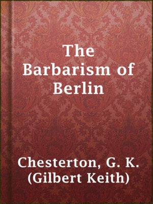 cover image of The Barbarism of Berlin